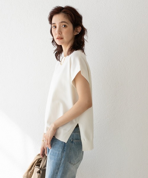 RIVE DROITE（リヴドロワ）の「クールタッチショルダーニット（ニット/セーター・レディース・ブラック/ベージュ/オフホワイト・FREE）」の10枚目の写真