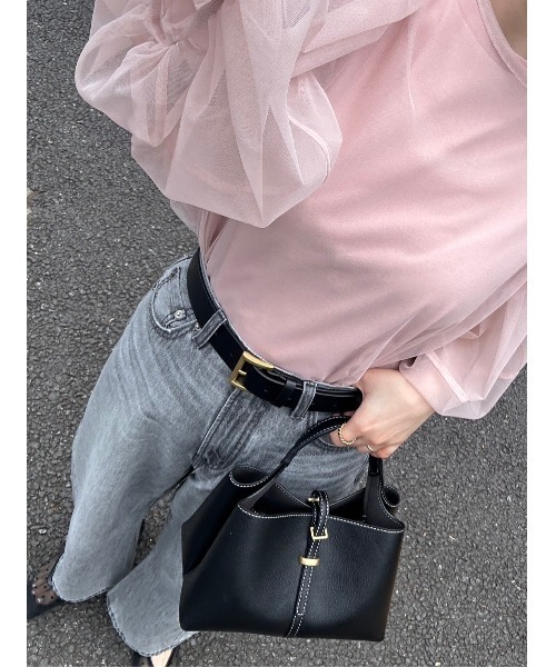 Mila Owen(ミラオーウェン)の「ワンハンドルミニトートバッグ(ショルダーバッグ・レディース・キャメル/アイボリー/ブラック/オレンジ・FREE)」の18枚目の写真