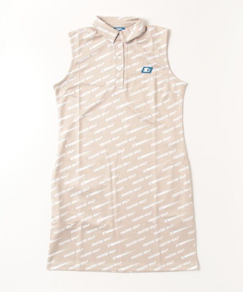 【セール】【STARTER GOLF】スターターゴルフ STARTER GOLFロゴ シューティングパターン 総柄モックネックノースリーブワンピース SG-123007（ワンピース）｜STARTER BLUE LABEL（スターターブルーレーベル） 5,544円