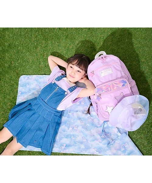 メゾピアノ シャボン玉ユニコーン柄 ナイロンリュック 中 メゾピアノ