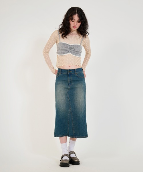 TINA:JOJUN(ティーナジョジュン)の「刺繍入り ニットビスチェ TINA:JOJUN(チューブトップ・レディース・グレー/ホワイト・M)」の11枚目の写真