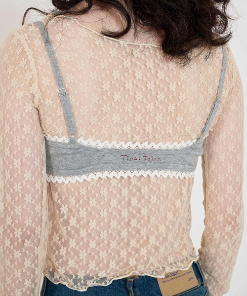 TINA:JOJUN(ティーナジョジュン)の「刺繍入り ニットビスチェ TINA:JOJUN(チューブトップ・レディース・グレー/ホワイト・M)」の18枚目の写真