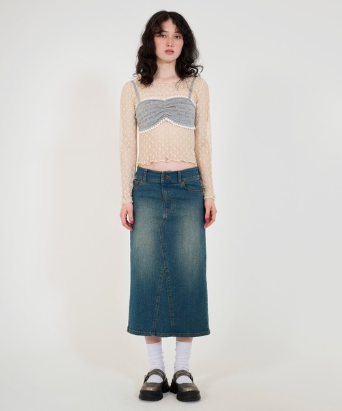 TINA:JOJUN(ティーナジョジュン)の「刺繍入り ニットビスチェ TINA:JOJUN(チューブトップ・レディース・グレー/ホワイト・M)」の20枚目の写真