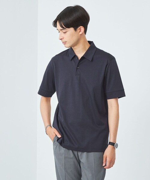 green label relaxing(グリーンレーベルリラクシング)の「【WEB限定】JUSTFIT エアリー ソフト ポロシャツ(ポロシャツ・メンズ・ホワイト/ブラック/ネイビー/ターコイズブルー・S/M/L/XL)」の3枚目の写真