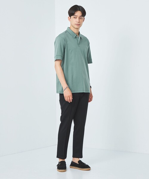 green label relaxing(グリーンレーベルリラクシング)の「【WEB限定】JUSTFIT エアリー ソフト ポロシャツ(ポロシャツ・メンズ・ホワイト/ブラック/ネイビー/ターコイズブルー・S/M/L/XL)」の5枚目の写真