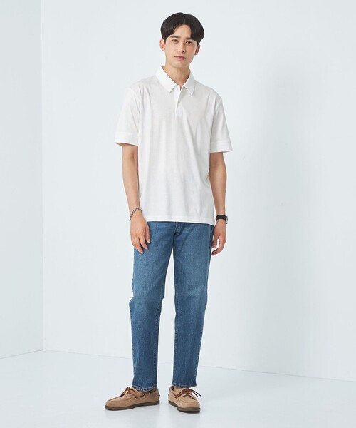 green label relaxing(グリーンレーベルリラクシング)の「【WEB限定】JUSTFIT エアリー ソフト ポロシャツ(ポロシャツ・メンズ・ホワイト/ブラック/ネイビー/ターコイズブルー・S/M/L/XL)」の6枚目の写真
