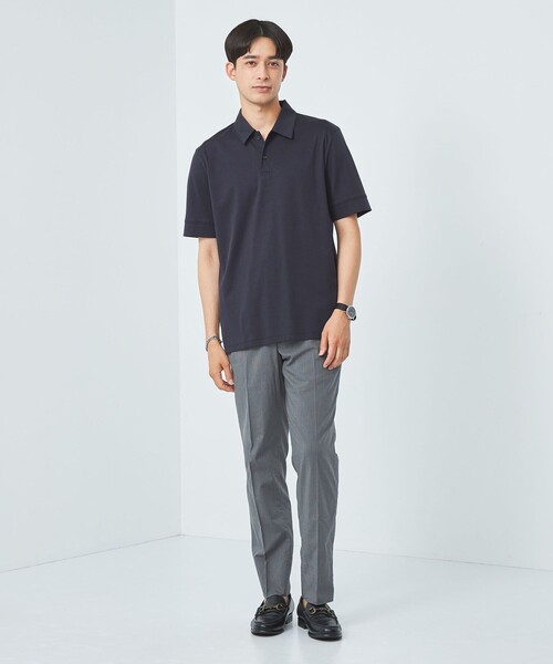 green label relaxing(グリーンレーベルリラクシング)の「【WEB限定】JUSTFIT エアリー ソフト ポロシャツ(ポロシャツ・メンズ・ホワイト/ブラック/ネイビー/ターコイズブルー・S/M/L/XL)」の8枚目の写真