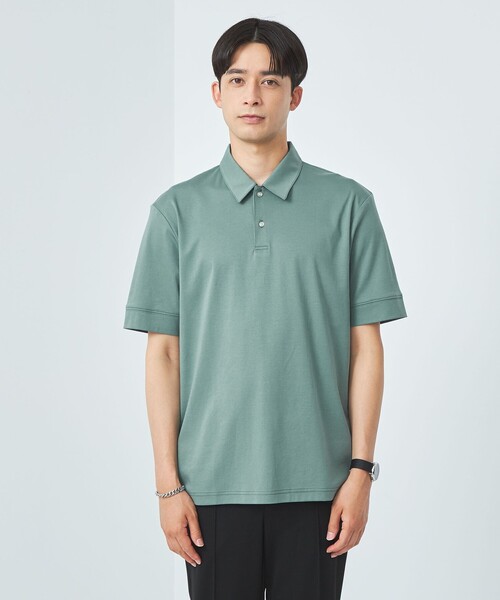 green label relaxing(グリーンレーベルリラクシング)の「【WEB限定】JUSTFIT エアリー ソフト ポロシャツ(ポロシャツ・メンズ・ホワイト/ブラック/ネイビー/ターコイズブルー・S/M/L/XL)」の9枚目の写真