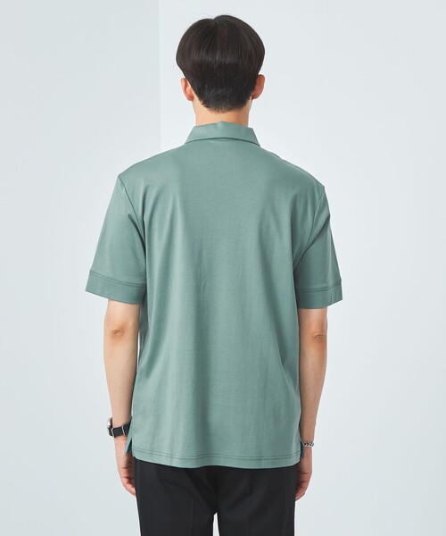 green label relaxing(グリーンレーベルリラクシング)の「【WEB限定】JUSTFIT エアリー ソフト ポロシャツ(ポロシャツ・メンズ・ホワイト/ブラック/ネイビー/ターコイズブルー・S/M/L/XL)」の11枚目の写真