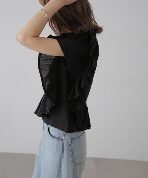 FREE'S MART（フリーズマート）の「ラウンドフリルデザインＴシャツ（Tシャツ/カットソー・レディース・グレー/ブラック/ホワイト・FREE）」の6枚目の写真