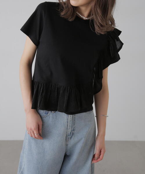 FREE'S MART（フリーズマート）の「ラウンドフリルデザインＴシャツ（Tシャツ/カットソー・レディース・グレー/ブラック/ホワイト・FREE）」の10枚目の写真