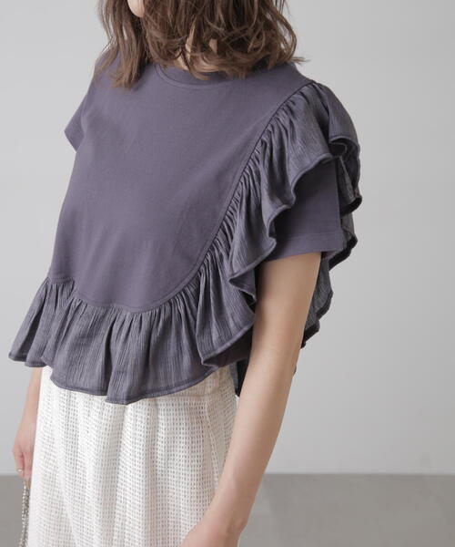 FREE'S MART（フリーズマート）の「ラウンドフリルデザインＴシャツ（Tシャツ/カットソー・レディース・グレー/ブラック/ホワイト・FREE）」の15枚目の写真