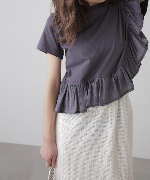 FREE'S MART（フリーズマート）の「ラウンドフリルデザインＴシャツ（Tシャツ/カットソー・レディース・グレー/ブラック/ホワイト・FREE）」の16枚目の写真