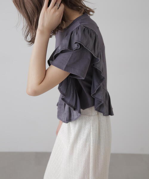 FREE'S MART（フリーズマート）の「ラウンドフリルデザインＴシャツ（Tシャツ/カットソー・レディース・グレー/ブラック/ホワイト・FREE）」の17枚目の写真