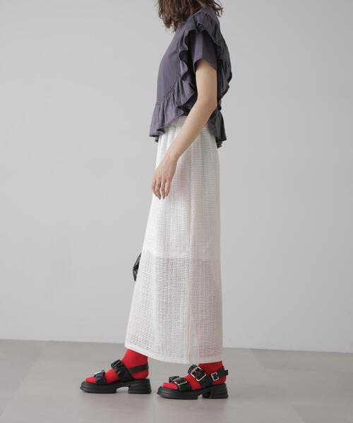 FREE'S MART（フリーズマート）の「ラウンドフリルデザインＴシャツ（Tシャツ/カットソー・レディース・グレー/ブラック/ホワイト・FREE）」の21枚目の写真