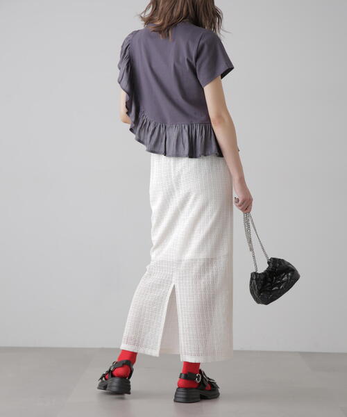 FREE'S MART（フリーズマート）の「ラウンドフリルデザインＴシャツ（Tシャツ/カットソー・レディース・グレー/ブラック/ホワイト・FREE）」の22枚目の写真