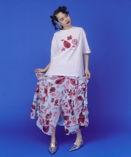 manana suerte（マニャーナスエルテ）の「オリジナルプリントシアーフリルラップスカート（スカート・レディース・その他1/その他2・FREE）」の10枚目の写真