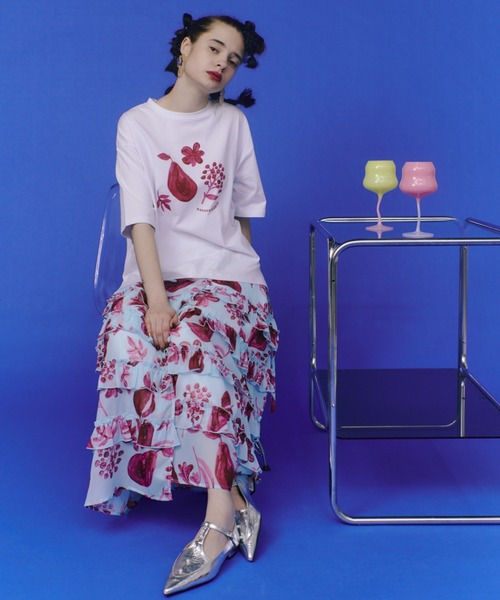manana suerte（マニャーナスエルテ）の「オリジナルプリントシアーフリルラップスカート（スカート・レディース・その他1/その他2・FREE）」の15枚目の写真