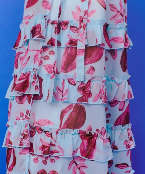 manana suerte（マニャーナスエルテ）の「オリジナルプリントシアーフリルラップスカート（スカート・レディース・その他1/その他2・FREE）」の7枚目の写真