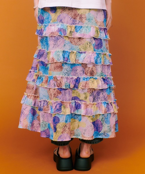 manana suerte（マニャーナスエルテ）の「オリジナルプリントシアーフリルラップスカート（スカート・レディース・その他1/その他2・FREE）」の19枚目の写真