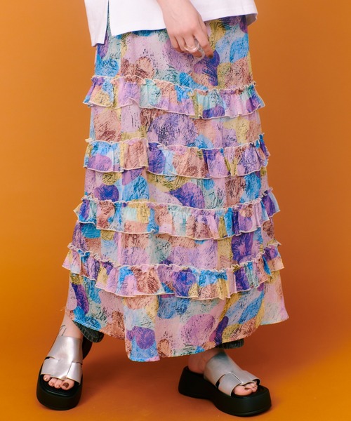 manana suerte（マニャーナスエルテ）の「オリジナルプリントシアーフリルラップスカート（スカート・レディース・その他1/その他2・FREE）」の21枚目の写真