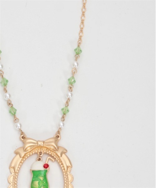 axes femme POETIQUE（アクシーズファムポエティック）の「クリームソーダネックレス（ネックレス・レディース・グリーン/ピンク・FREE）」の6枚目の写真