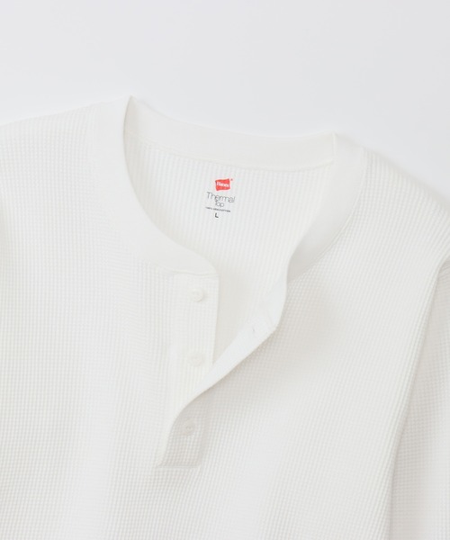 HANES(ヘインズ)の「【Hanes/ヘインズ】メンズ ロングスリーブヘンリーネック(Tシャツ/カットソー・メンズ・ホワイト/ブラック・LARGE/MEDIUM/SMALL/X-LARGE)」の17枚目の写真