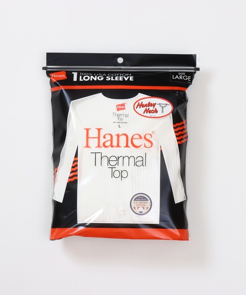 HANES(ヘインズ)の「【Hanes/ヘインズ】メンズ ロングスリーブヘンリーネック(Tシャツ/カットソー・メンズ・ホワイト/ブラック・LARGE/MEDIUM/SMALL/X-LARGE)」の18枚目の写真