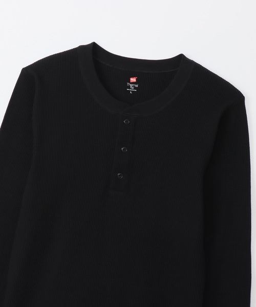 HANES(ヘインズ)の「【Hanes/ヘインズ】メンズ ロングスリーブヘンリーネック(Tシャツ/カットソー・メンズ・ホワイト/ブラック・LARGE/MEDIUM/SMALL/X-LARGE)」の11枚目の写真
