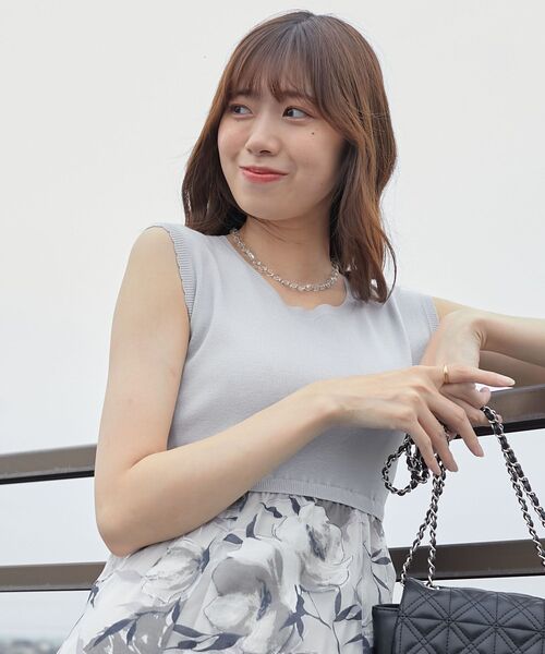 MAJESTIC LEGON(マジェスティックレゴン)の「【WEB限定アイテム】レースアップノースリドッキングワンピ(ワンピース・レディース・ピンク/グレー/オフホワイト・X-SMALL/SMALL/MEDIUM)」の9枚目の写真