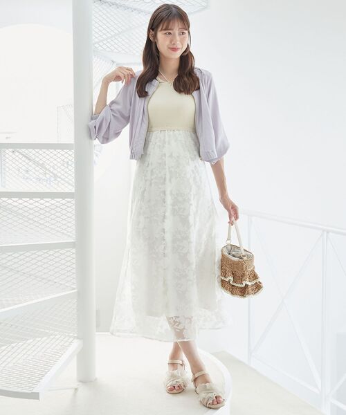 MAJESTIC LEGON(マジェスティックレゴン)の「【WEB限定アイテム】レースアップノースリドッキングワンピ(ワンピース・レディース・ピンク/グレー/オフホワイト・X-SMALL/SMALL/MEDIUM)」の18枚目の写真