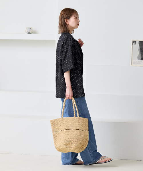 JOURNAL STANDARD（ジャーナルスタンダード）の「レーヨン麻ハーフスリーブシャツジャケット（その他アウター・レディース・ブラック/ブラック系その他・FREE）」の11枚目の写真