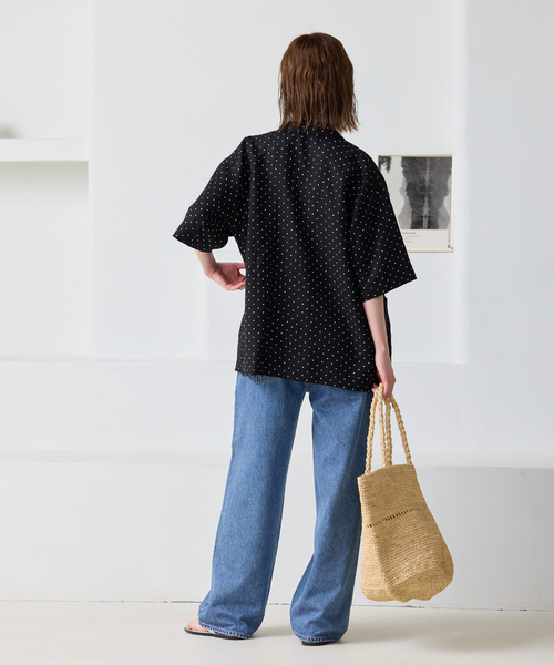 JOURNAL STANDARD（ジャーナルスタンダード）の「レーヨン麻ハーフスリーブシャツジャケット（その他アウター・レディース・ブラック/ブラック系その他・FREE）」の12枚目の写真