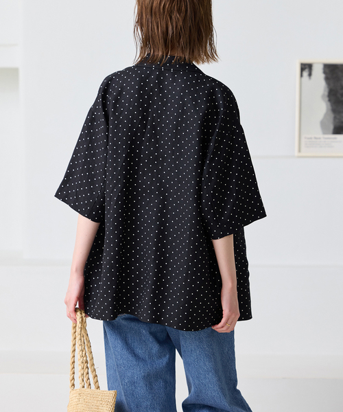 JOURNAL STANDARD（ジャーナルスタンダード）の「レーヨン麻ハーフスリーブシャツジャケット（その他アウター・レディース・ブラック/ブラック系その他・FREE）」の13枚目の写真