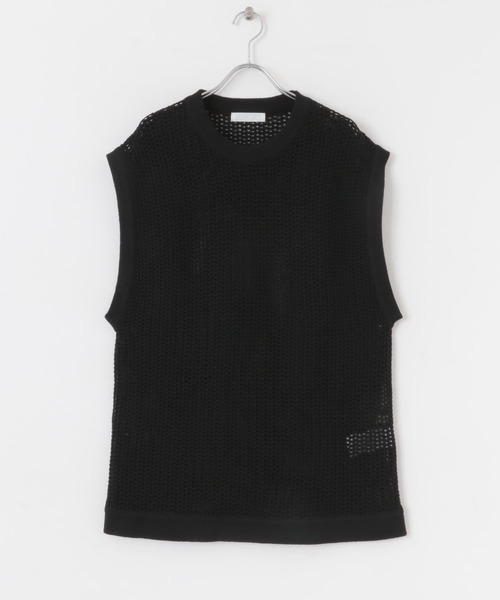 SENSE OF PLACE by URBAN RESEARCH（センスオブプレイスバイアーバンリサーチ）の「シアーメッシュニットベスト（ベスト・メンズ・アイボリー/ブラック・MEDIUM/LARGE）」の20枚目の写真