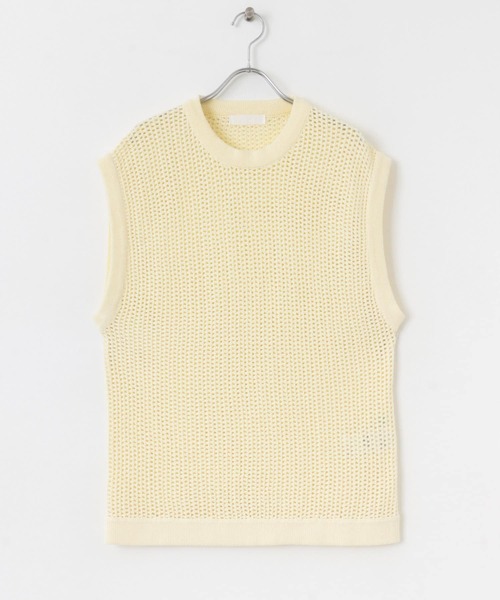 SENSE OF PLACE by URBAN RESEARCH（センスオブプレイスバイアーバンリサーチ）の「シアーメッシュニットベスト（ベスト・メンズ・アイボリー/ブラック・MEDIUM/LARGE）」の21枚目の写真