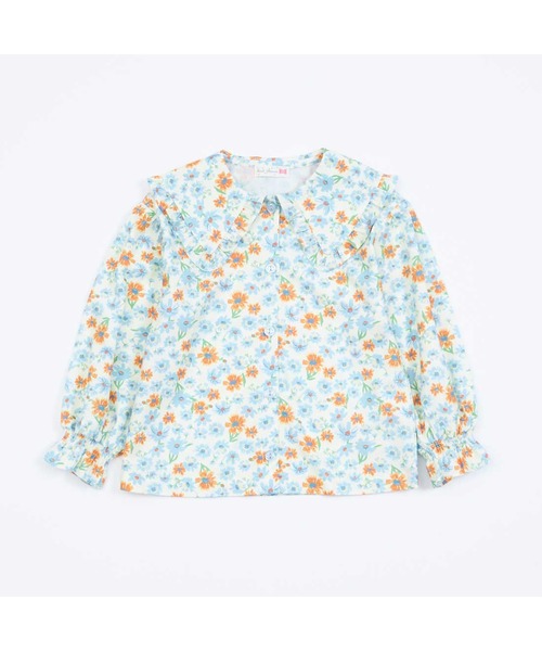 KP（ケーピー）の「ビッグカラーコスモス柄ブラウス(100～150)（シャツ/ブラウス・キッズ・ブルー/オレンジ・140cm/130cm/120cm/110cm）」の11枚目の写真