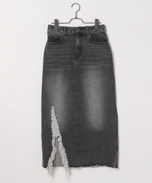 ロングデニムスカート Heather（ヘザー）の「ダメージデニムロングスカート 137983