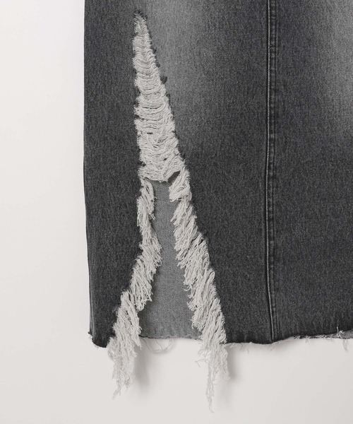 Heather（ヘザー）の「ダメージデニムロングスカート 137983