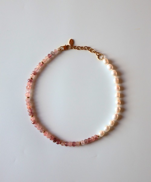 TUWAKRIM（トゥワクリム）の「【TUWAKRIM】ストロベリークォーツ×パールネックレス（ネックレス・レディース・ピンク・MEDIUM）」の6枚目の写真