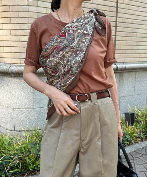 DouDou（ドゥドゥ）の「ベーシック5分袖TEE（Tシャツ/カットソー・レディース・ライトグレー/ブラウン/ブラック/オフホワイト/チャコールグレー・FREE）」の15枚目の写真