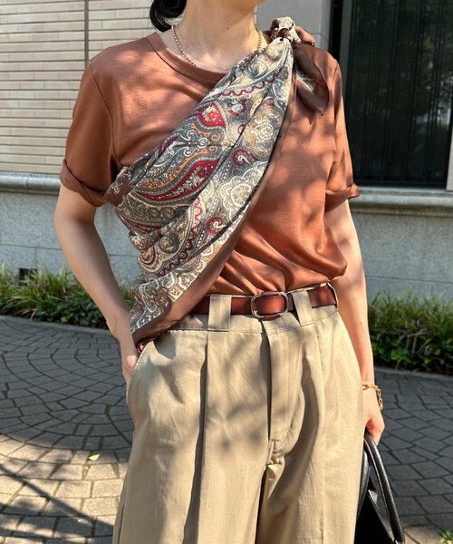 DouDou（ドゥドゥ）の「ベーシック5分袖TEE（Tシャツ/カットソー・レディース・ライトグレー/ブラウン/ブラック/オフホワイト/チャコールグレー・FREE）」の17枚目の写真
