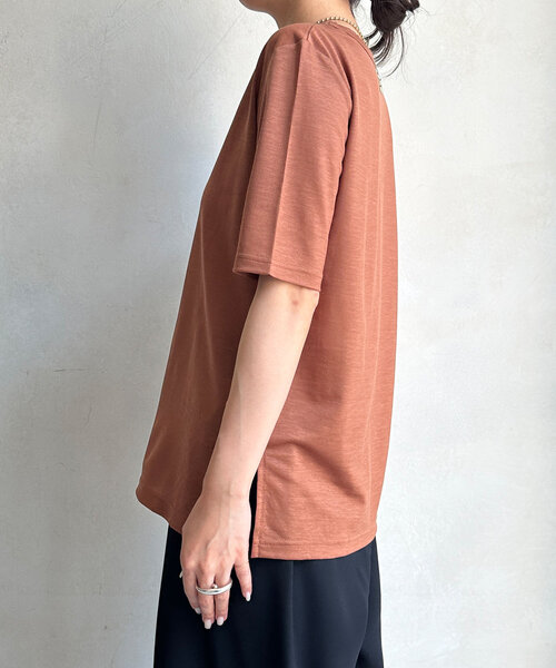 DouDou（ドゥドゥ）の「ベーシック5分袖TEE（Tシャツ/カットソー・レディース・ライトグレー/ブラウン/ブラック/オフホワイト/チャコールグレー・FREE）」の20枚目の写真