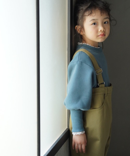 MAKE YOUR DAY(メイクユアデイ)の「サス付きワイドパンツ■80~140cm(サロペット/オーバーオール・キッズ・カーキ/ベージュ・140/130/120/110/80/100/90)」の4枚目の写真
