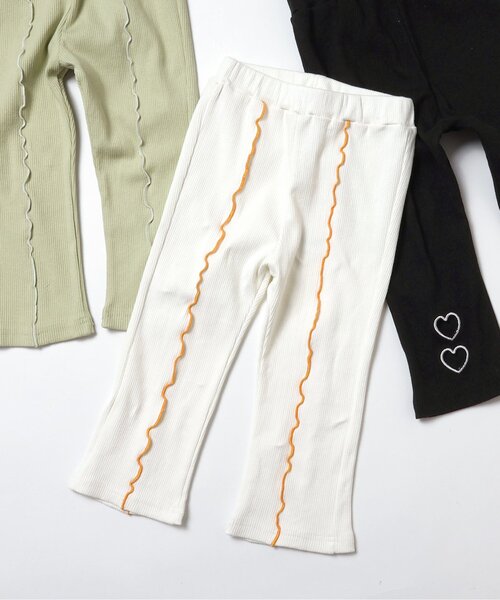 apres les cours（アプレレクール）の「7days Style/ハート・メロウフレアレギンス（その他パンツ・キッズ・オフホワイト/アイボリー/ブラック/ミント・110/100/90/80/120/130/140）」の3枚目の写真