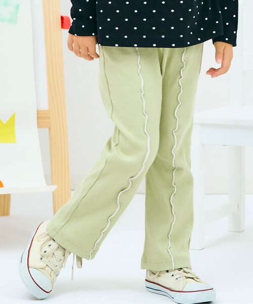 apres les cours（アプレレクール）の「7days Style/ハート・メロウフレアレギンス（その他パンツ・キッズ・オフホワイト/アイボリー/ブラック/ミント・110/100/90/80/120/130/140）」の4枚目の写真