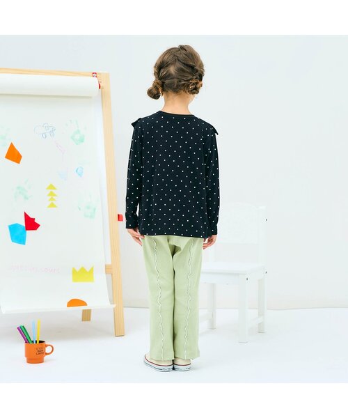 apres les cours（アプレレクール）の「7days Style/ハート・メロウフレアレギンス（その他パンツ・キッズ・オフホワイト/アイボリー/ブラック/ミント・110/100/90/80/120/130/140）」の6枚目の写真