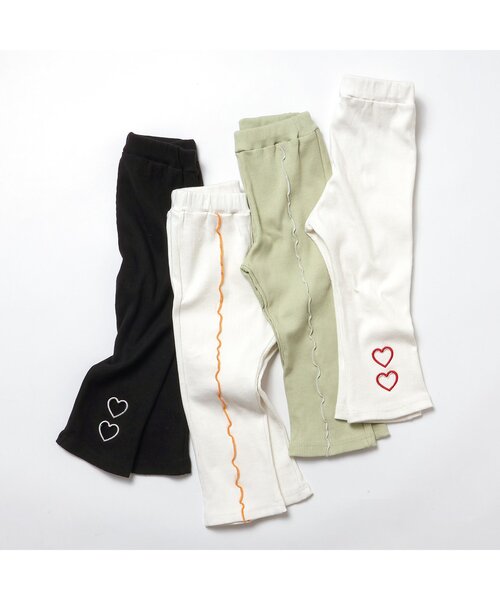 apres les cours（アプレレクール）の「7days Style/ハート・メロウフレアレギンス（その他パンツ・キッズ・オフホワイト/アイボリー/ブラック/ミント・110/100/90/80/120/130/140）」の9枚目の写真