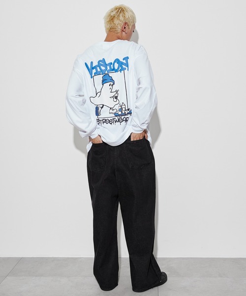 VISION STREET WEAR(ヴィジョンストリートウェア)の「∴WEGO/VISIONゴーストスケーターロングスリーブT(Tシャツ/カットソー・メンズ・ブラック/ホワイト・LARGE/MEDIUM)」の12枚目の写真