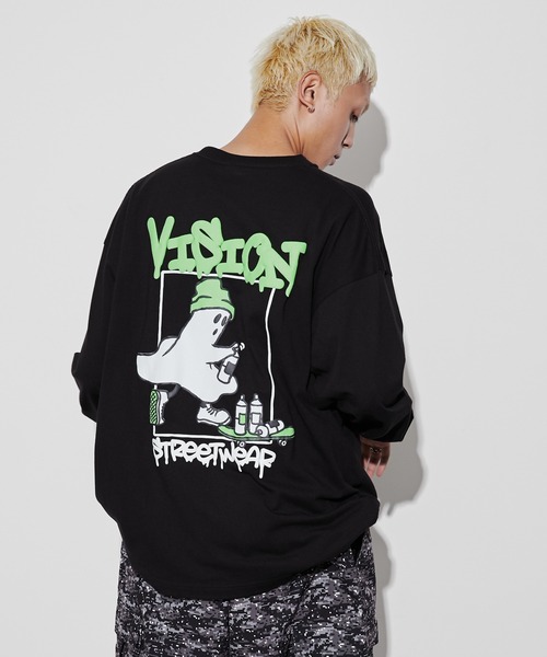 VISION STREET WEAR(ヴィジョンストリートウェア)の「∴WEGO/VISIONゴーストスケーターロングスリーブT(Tシャツ/カットソー・メンズ・ブラック/ホワイト・LARGE/MEDIUM)」の14枚目の写真